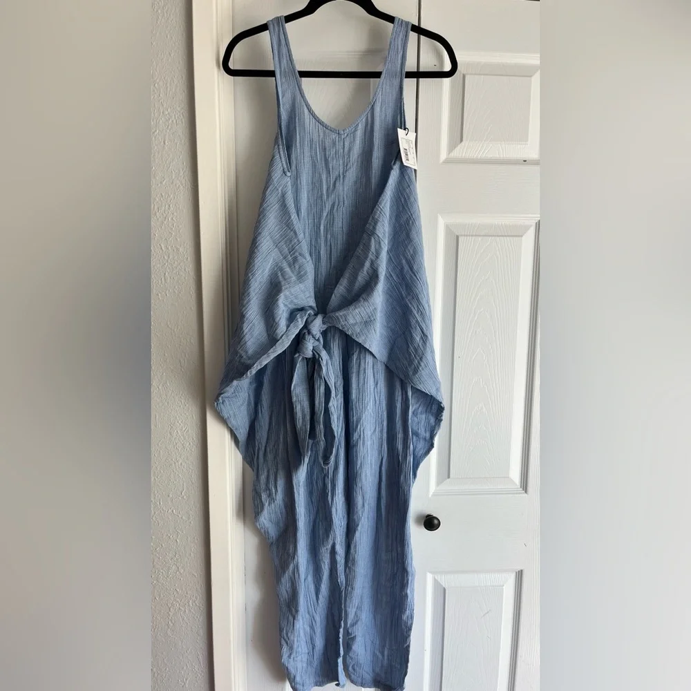 NWT HATCH Maternity The Wrap Around Jumpsuit Blue Gingham Size 2
